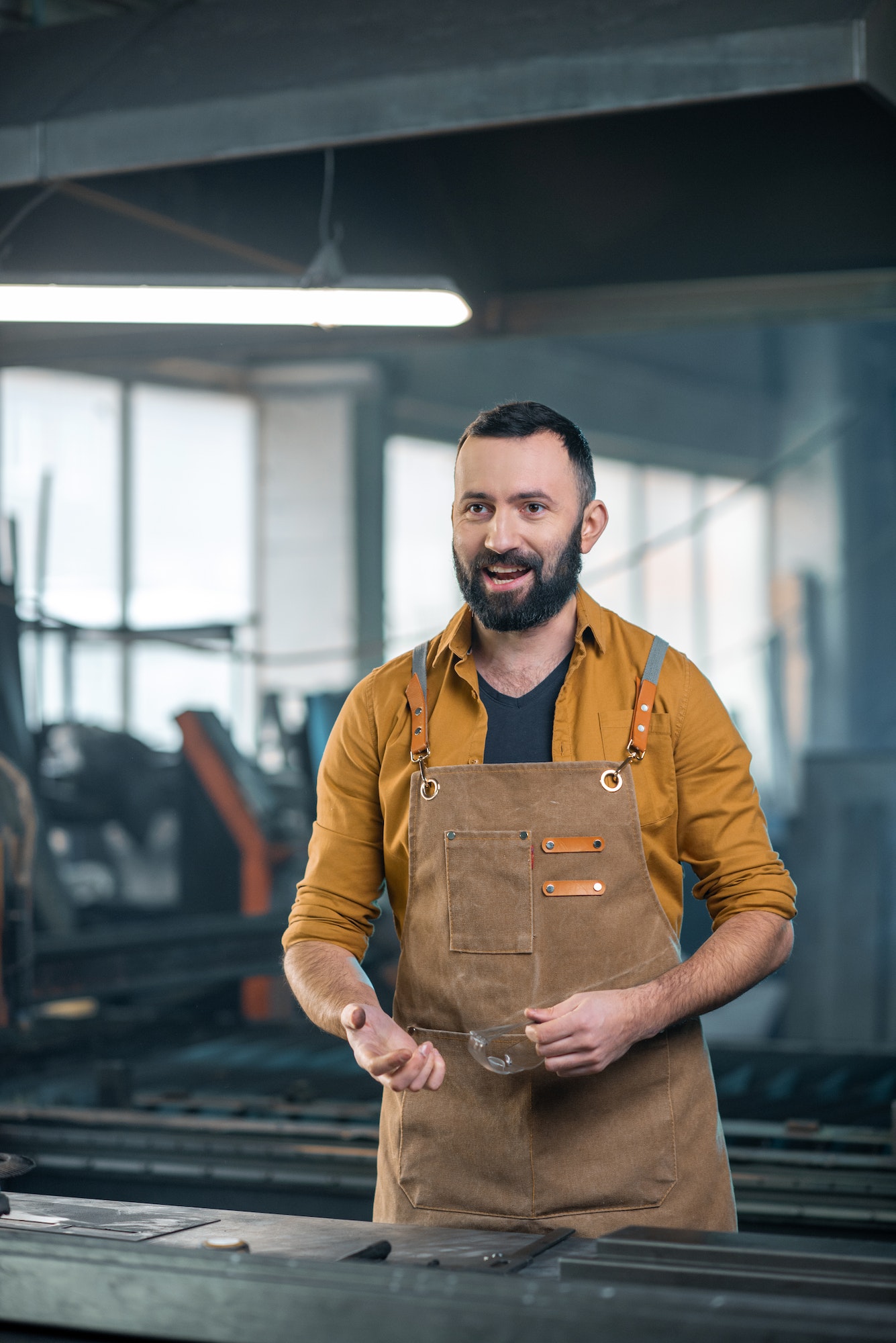 Metal industry worker at factory